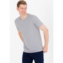 U.S. Polo Assn. Erkek Gri Melanj Basic T-Shirt 50264918-VR109