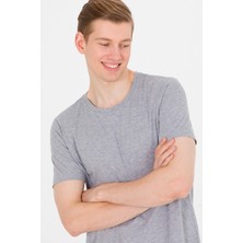 U.S. Polo Assn. Erkek Gri Melanj Basic T-Shirt 50264918-VR109