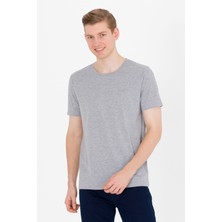 U.S. Polo Assn. Erkek Gri Melanj Basic T-Shirt 50264918-VR109