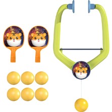 Enjoybuy Kids Kapalı Asılı Masa Tenis Eğitmeni Ebeveyn Çocuk Oyuncak Kendi Kendine Egzersiz Seti Kaplan Raketleri 6balls (Yurt Dışından)