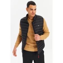 D1fference Erkek Su ve Rüzgar Geçirmez Astarlı Şişme Yelek DY-1000 Siyah Modern Stil