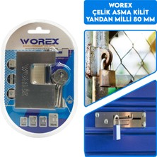 Worex Çelik Asma Kilit Yandan Milli 80 mm