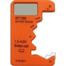 Enjoybuy Taşınabilir Pil Test Cihazı Lcd Ekran Dijital Pil Voltaj Test Cihazı Pil Turuncu (Yurt Dışından)