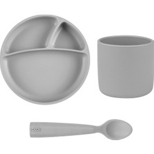 Oioi Powder Grey Üçlü Set (Porsiyon+Bardakmini+Namnam