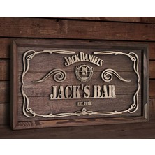 Bk Gift Özel Yapım Isimli Kabartma Figür Temalı Meşe Ağacı Ahşap Bar Tablosu, Ev Dekorasyonu, Duvar Dekoru, Bar Tablo-7