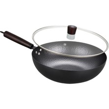 Enjoybuy Wok Pan Gaz Pişirme Wok Dayanıklı Yapışmaz Kaplama 32cm Evrensel Yapışmaz Wok Petek Kapağı İle (Yurt Dışından)