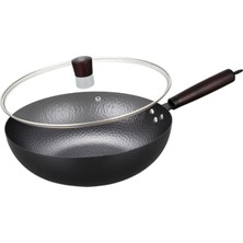 Enjoybuy Wok Pan Gaz Pişirme Wok Dayanıklı Yapışmaz Kaplama 32cm Evrensel Yapışmaz Wok Petek Kapağı İle (Yurt Dışından)