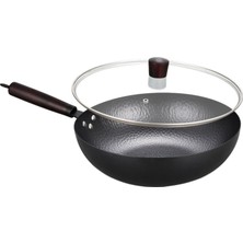 Enjoybuy Wok Pan Gaz Pişirme Wok Dayanıklı Yapışmaz Kaplama 32cm Evrensel Yapışmaz Wok Petek Kapağı İle (Yurt Dışından)