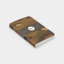 Word Notebook Wordnotebook 3'lü Cep Boy Camo Kamuflaj Çizgili Defter 9X14CM