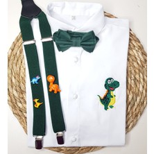 Cool Bebe Dinozor Konseptli Askı Papyon Gömlek