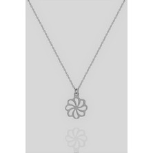 Bigakan Kadın Rüzgar Gülü Gümüş Kolye