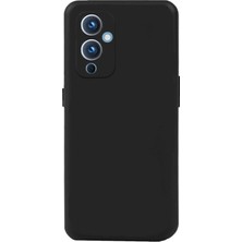 Kılıfmania One Plus 9 ile Uyumlu Kapak Mat Siyah Yumuşak Silikon Kılıf