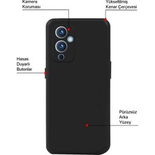 Kılıfmania One Plus 9 ile Uyumlu Kapak Mat Siyah Yumuşak Silikon Kılıf