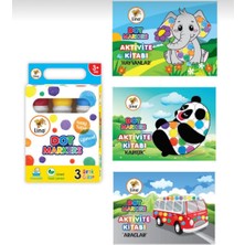 Dot Markers 3’lü Yıkanabilir Kalem ve 3'lü Boya Kitabı