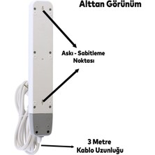 Badem10 Grup Priz 6'lı Altı Gözlü Anahtarlı Topraklı 3 Metre Seyyar Ara Kablolu Uzatma Kablolusu Altılı Piriz Kablo