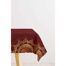 Cango Home Kırmızı Bordo Ramazan Temalı Dekoratif Desenli Dijital Baskılı Masaörtüsü CGH1298-MS