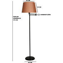 Lumexx Almina Lambader Siyah Ayak Pramit Hasır Turuncu Abajurlu