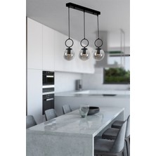 Lumexx Morino 3 Lü Sıralı Füme Camlı Siyah Sarkıt
