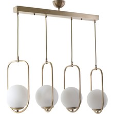 Lumexx Ahu 4 Lü Sıralı Beyaz Camlı Eskitme Sarkıt