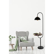 Lumexx Retro 3 Başlıklı Lambader Metal ve Kumaş Malzeme ile Zümrüt Siyah Renk Uyumlu