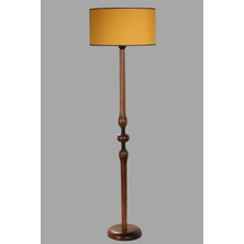 Lumexx Mayıs Ceviz Lambader Silindir Hardal Abajurlu