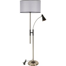 Lumexx Forza Mat Krom Lambader Silindir Açık Hasır Gri Abajurlu