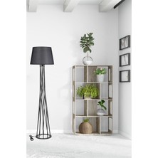 Lumexx Havin Lambader Siyah Ayak Pramit Hasır Siyah Abajurlu