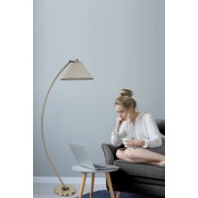 Lumexx Hilal Mat Krom Lambader Açık Hasır Gri Abajurlu