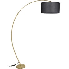 Lumexx Mısra Eskitme Lambader Silindir Hasır Siyah Abajurlu