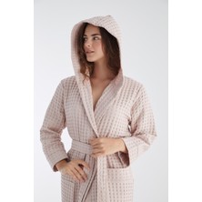 Nuşa Uzun Şalyaka Bambu (Antibakteriyel) Cotton Havuzlu Pike Bayan Sabahlık