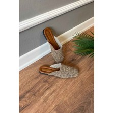 New Optimal Regan  Önü Kapalı Işleme Detaylı Terlik - Vizon - 41