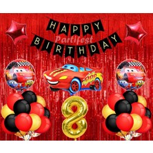 Parti Station Arabalar 8 Yaş Balon Seti Cars Konsept Helyum Balon Set Şimşek Mcqueen Doğum Günü Set