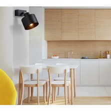 Dylight Retro Metal Vinyage Dekoratif Mafsallı Siyah Duvar Aplik