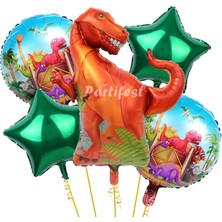 Parti Station Dinozor Trex Balon Set Dinozor Konsept Helyum Balon Set Dinozor Doğum Günü Set