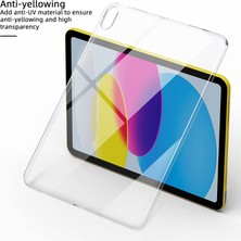 Ukscase Apple iPad 10. Nesil 2022 10.9'' Şeffaf Silikon Kılıf + Nano Cam Ekran Koruyucu Set