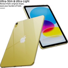 Ukscase Apple iPad 10. Nesil 2022 10.9'' Şeffaf Silikon Kılıf + Nano Cam Ekran Koruyucu Set