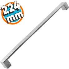 Nzb Düz Mobilya Mutfak Dolabı Çekmece Dolap Kapak Kulpu Kulbu Krom 224 mm Metal Kulp