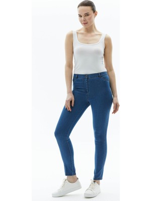 Selen Normal Bel Standart Indigo Kadın Pantolon 23YSL5019