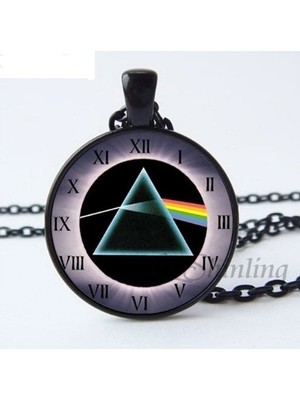 7nota Pf4 Pink Floyd Kolye - Siyah Zincir ve Çerçeveli