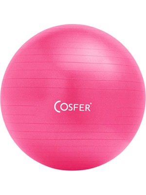 Cosfer Pilates Topu 55 Cm Fuşya Renkli Tasarım ile Denge ve Koordinasyon Geliştirir
