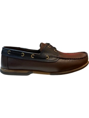 Riverland Y-03 Erkek Kahve-Siyah (40-45) Deri Casual Ayakkabı