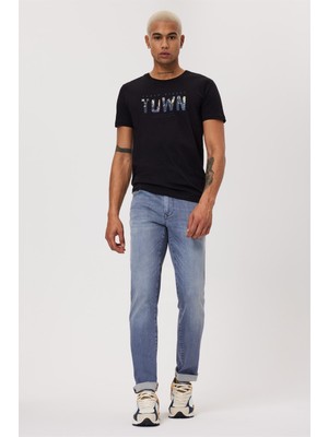 Lee Cooper Town Erkek %100 Pamuk O Yaka T-Shirt Siyah