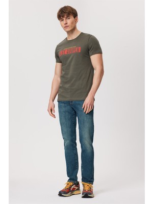 Lee Cooper Rani Erkek %100 Pamuk O Yaka T-Shirt Haki