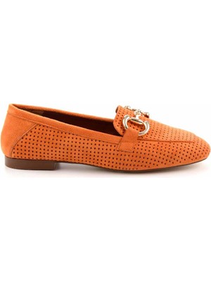 Turuncu Süet  Kadın Loafer Ayakkabı K01258510302