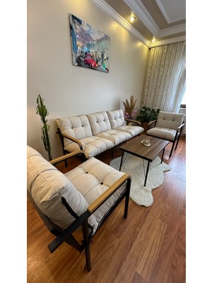 Modern Style Home Modern Kadıköy Balkon, Bahçe, Cafe - Metal Kanepe Koltuk Takımı - 3+1+1+ Sehpa