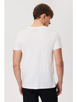 Lee Cooper Pers Erkek O Yaka T-Shirt Off White