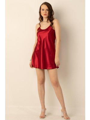 Miorre Ince Askılı Mini Saten Gecelik