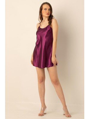 Miorre Kadın Mini Saten Gecelik İnce Askılı Tasarım ile Şıklık ve Rahatlık