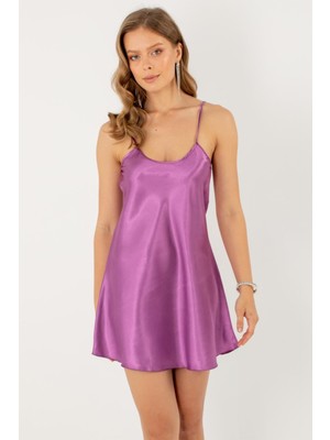 Miorre Ince Askılı Mini Saten Gecelik