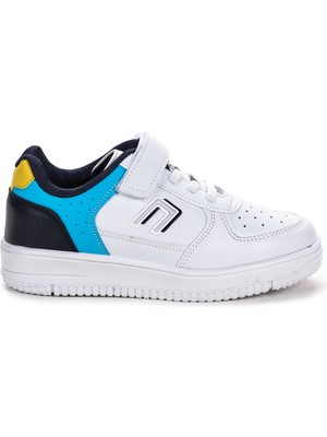 Kiko Kids Abel Cırtlı Kız/erkek Çocuk Spor Ayakkabı Beyaz - Saks